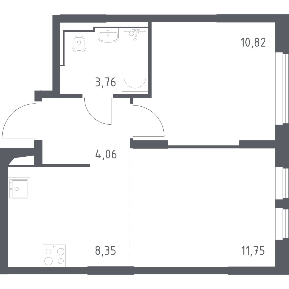 2-комнатная квартира с полной отделкой, 38.74 м2, 10 этаж, сдача 1 квартал 2025 г., ЖК Остафьево, корпус 19 - объявление 2138870 - фото №1