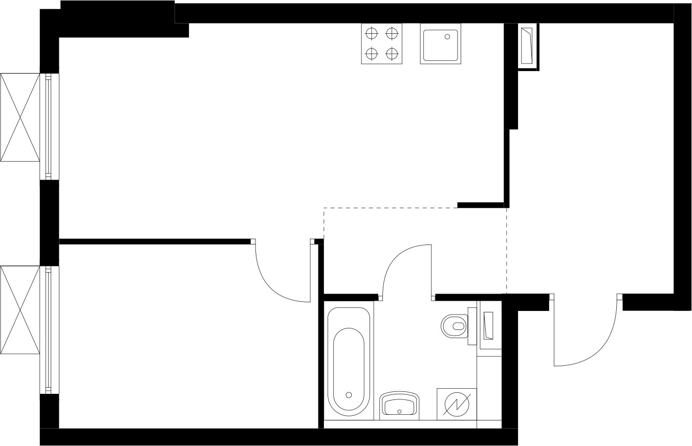 1-комнатная квартира с полной отделкой, 41.7 м2, 14 этаж, сдача 4 квартал 2025 г., ЖК Восточное Бутово, корпус 41 - объявление 2366866 - фото №1