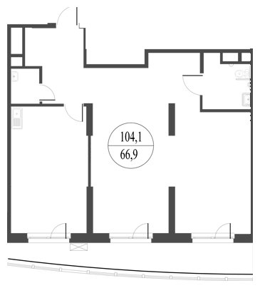 2-комнатные апартаменты 109.5 м2, 10 этаж, дом сдан, ЖК Флотилия, корпус 3 - объявление 1007899 - фото №1