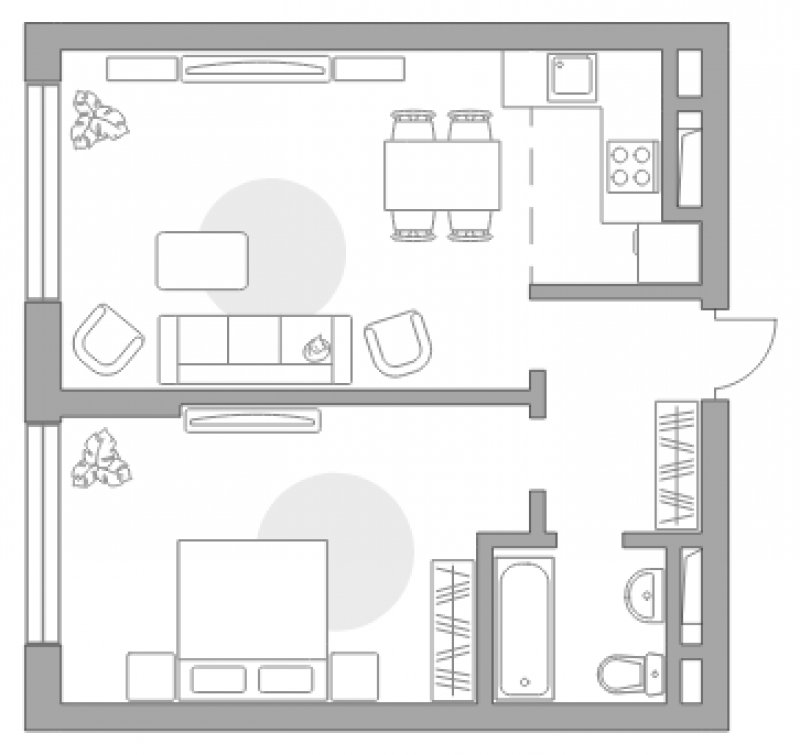 2-комнатная квартира без отделки, 49.6 м2, 4 этаж, сдача 3 квартал 2023 г., ЖК Бригантина, корпус 4 - объявление 1762464 - фото №1