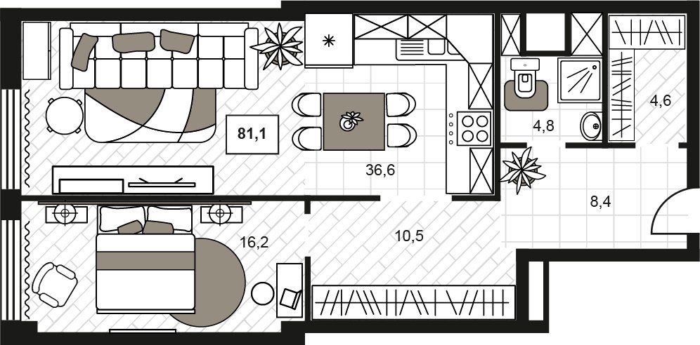 2-комнатная квартира без отделки, 81 м2, 8 этаж, дом сдан, ЖК Резиденции Замоскворечье, корпус 1 - объявление 2001314 - фото №1