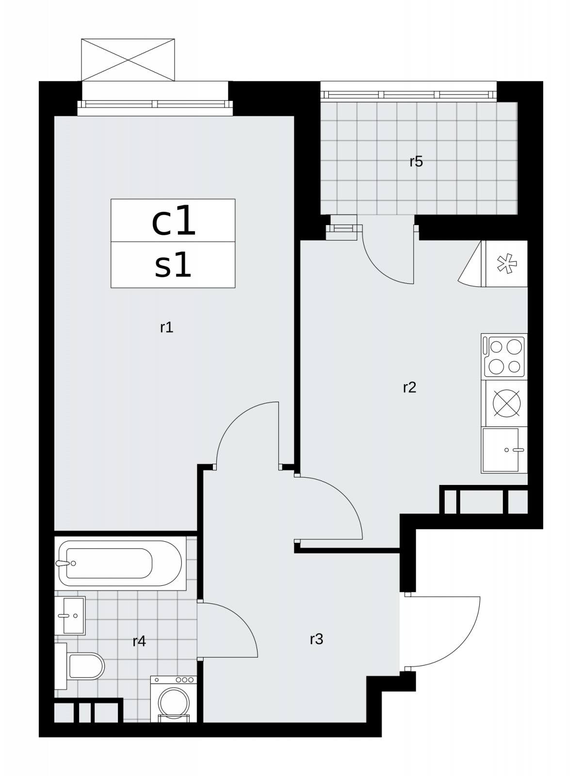 1-комнатная квартира с частичной отделкой, 38.6 м2, 7 этаж, сдача 2 квартал 2026 г., ЖК Скандинавия, корпус 25.3 - объявление 2283903 - фото №1