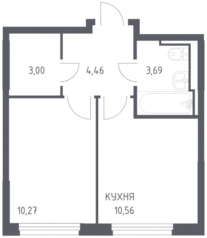 1-комнатная квартира с полной отделкой, 31.98 м2, 12 этаж, сдача 4 квартал 2023 г., ЖК Остафьево, корпус 11.2 - объявление 1744593 - фото №1