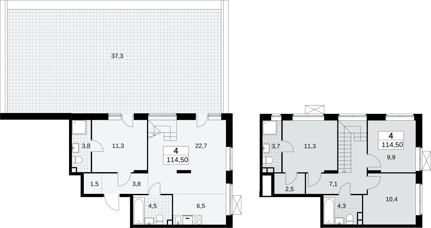 4-комнатная квартира с полной отделкой, 118.5 м2, 2 этаж, сдача 3 квартал 2024 г., ЖК Прокшино, корпус 6.5 - объявление 2352077 - фото №1
