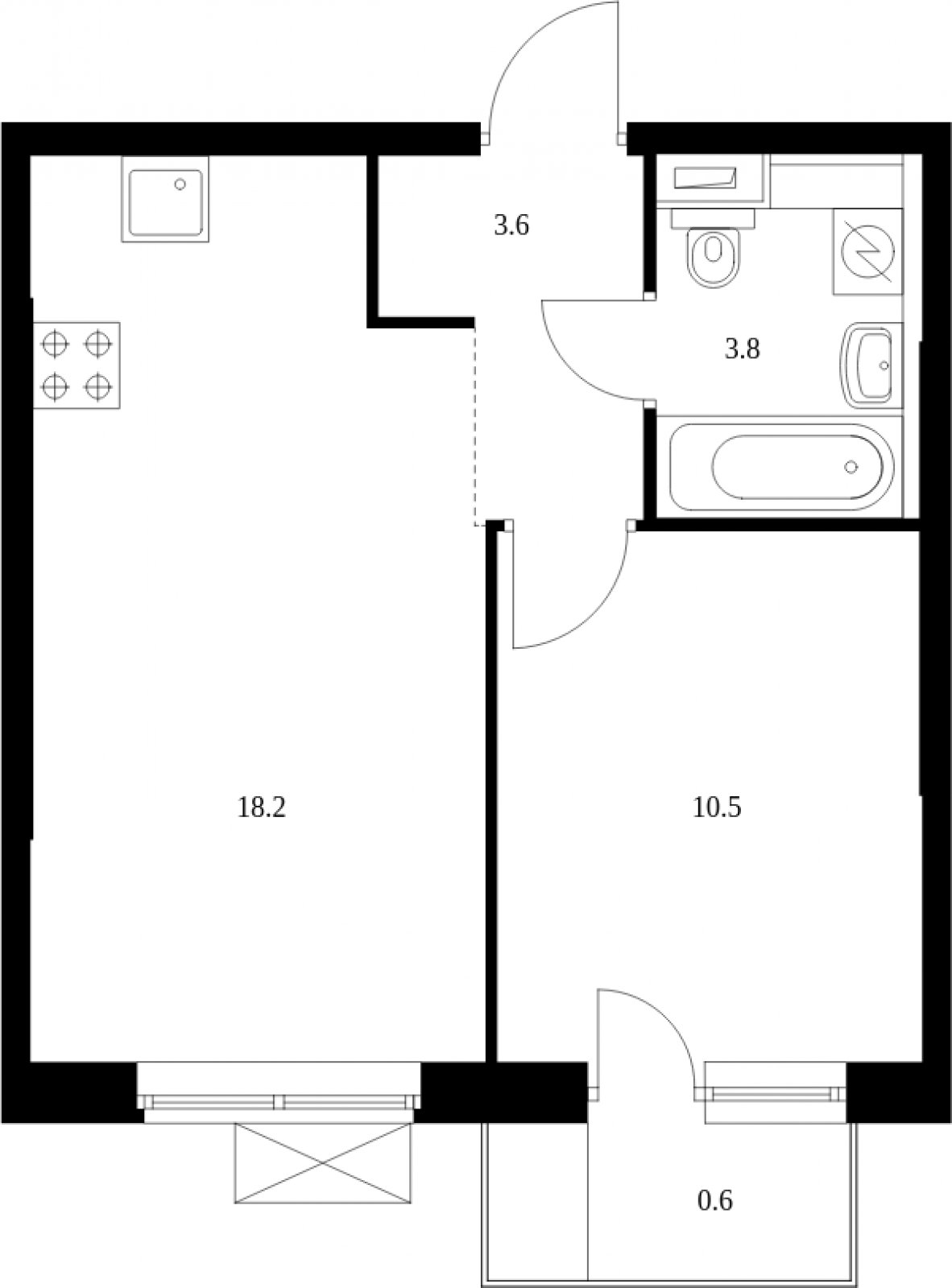1-комнатная квартира с полной отделкой, 36.7 м2, 14 этаж, сдача 2 квартал 2025 г., ЖК Саларьево Парк, корпус 56.1 - объявление 2022213 - фото №1
