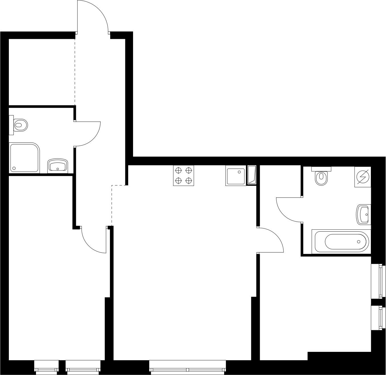 2-комнатная квартира с полной отделкой, 67.3 м2, 26 этаж, дом сдан, ЖК Кронштадтский 9, корпус 1.1 - объявление 2317070 - фото №1