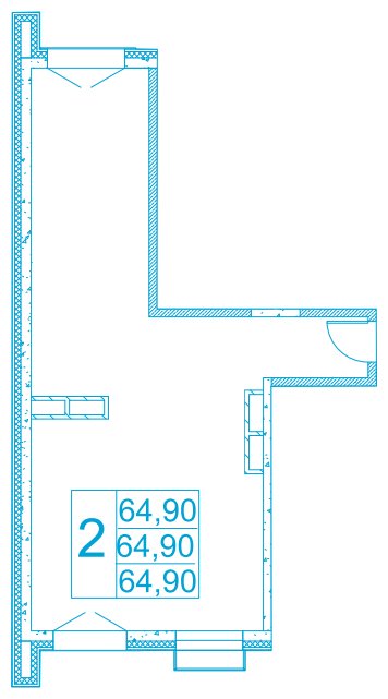 2-комнатные апартаменты без отделки, 64.9 м2, 14 этаж, дом сдан, ЖК Легендарный Квартал на Березовой  аллее, корпус 5 - объявление 1901473 - фото №1
