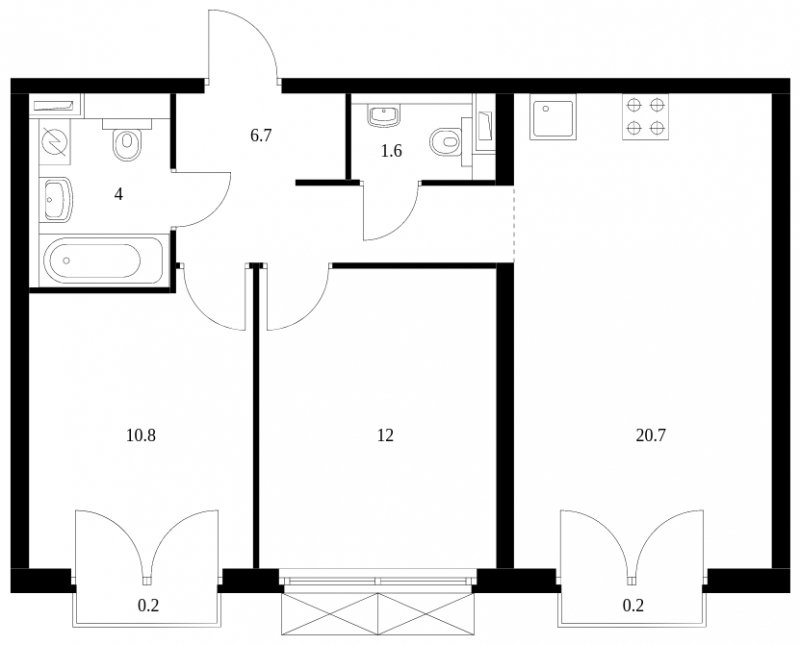 2-комнатная квартира с полной отделкой, 56.2 м2, 9 этаж, сдача 3 квартал 2023 г., ЖК Западный порт, корпус 2.2.2 - объявление 1520009 - фото №1