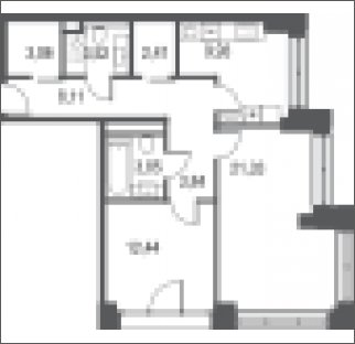 2-комнатная квартира без отделки, 68.49 м2, 17 этаж, сдача 3 квартал 2023 г., ЖК AFI Park Воронцовский, корпус 4 - объявление 2186474 - фото №1