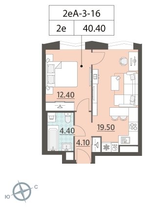 1-комнатная квартира 2 м2, 6 этаж, сдача 2 квартал 2022 г., ЖК ЗИЛАРТ, корпус ZILART DIAMOND - объявление 1698105 - фото №1