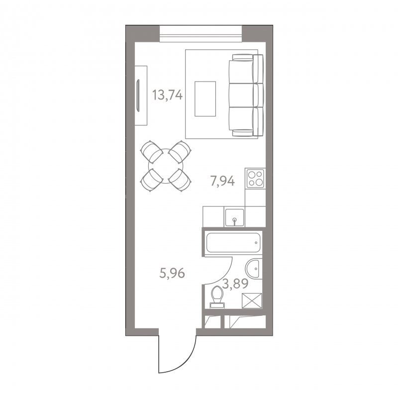 1-комнатная квартира с полной отделкой, 31.53 м2, 21 этаж, сдача 4 квартал 2023 г., ЖК LIFE-Варшавская, корпус Б9 - объявление 1892493 - фото №1