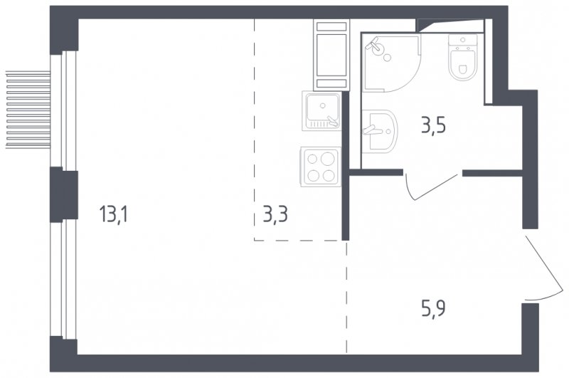 Студия с полной отделкой, 25.8 м2, 2 этаж, сдача 2 квартал 2025 г., ЖК Мытищи Парк, корпус 4 - объявление 1823322 - фото №1