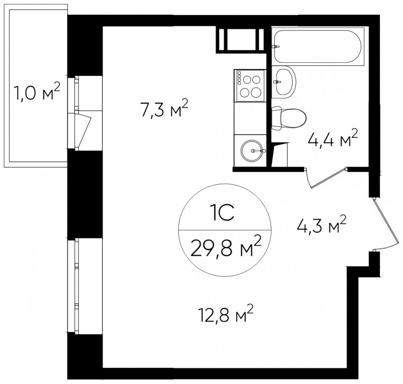 9-комнатная квартира с полной отделкой, 29.7 м2, 17 этаж, дом сдан, ЖК Люберцы, корпус 56 - объявление 1755504 - фото №1