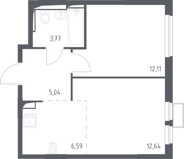 2-комнатная квартира с полной отделкой, 40.1 м2, 8 этаж, сдача 4 квартал 2024 г., ЖК Остафьево, корпус 13 - объявление 2067806 - фото №1