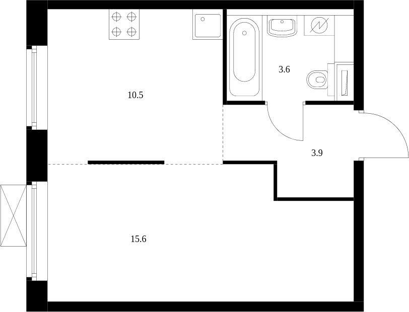 1-комнатная квартира с полной отделкой, 33.6 м2, 18 этаж, сдача 4 квартал 2023 г., ЖК Большая Академическая 85, корпус 2.1 - объявление 1982015 - фото №1