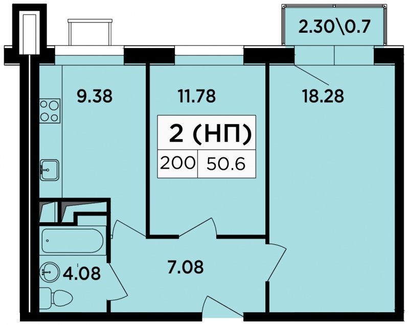 2-комнатные апартаменты 50.6 м2, 10 этаж, дом сдан, ЖК Легендарный Квартал на Березовой  аллее, корпус 5 - объявление 1807047 - фото №1
