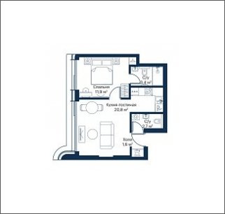 1-комнатная квартира с частичной отделкой, 40.4 м2, 30 этаж, дом сдан, ЖК City Bay, корпус Atlantic Ocean 1 - объявление 1934718 - фото №1