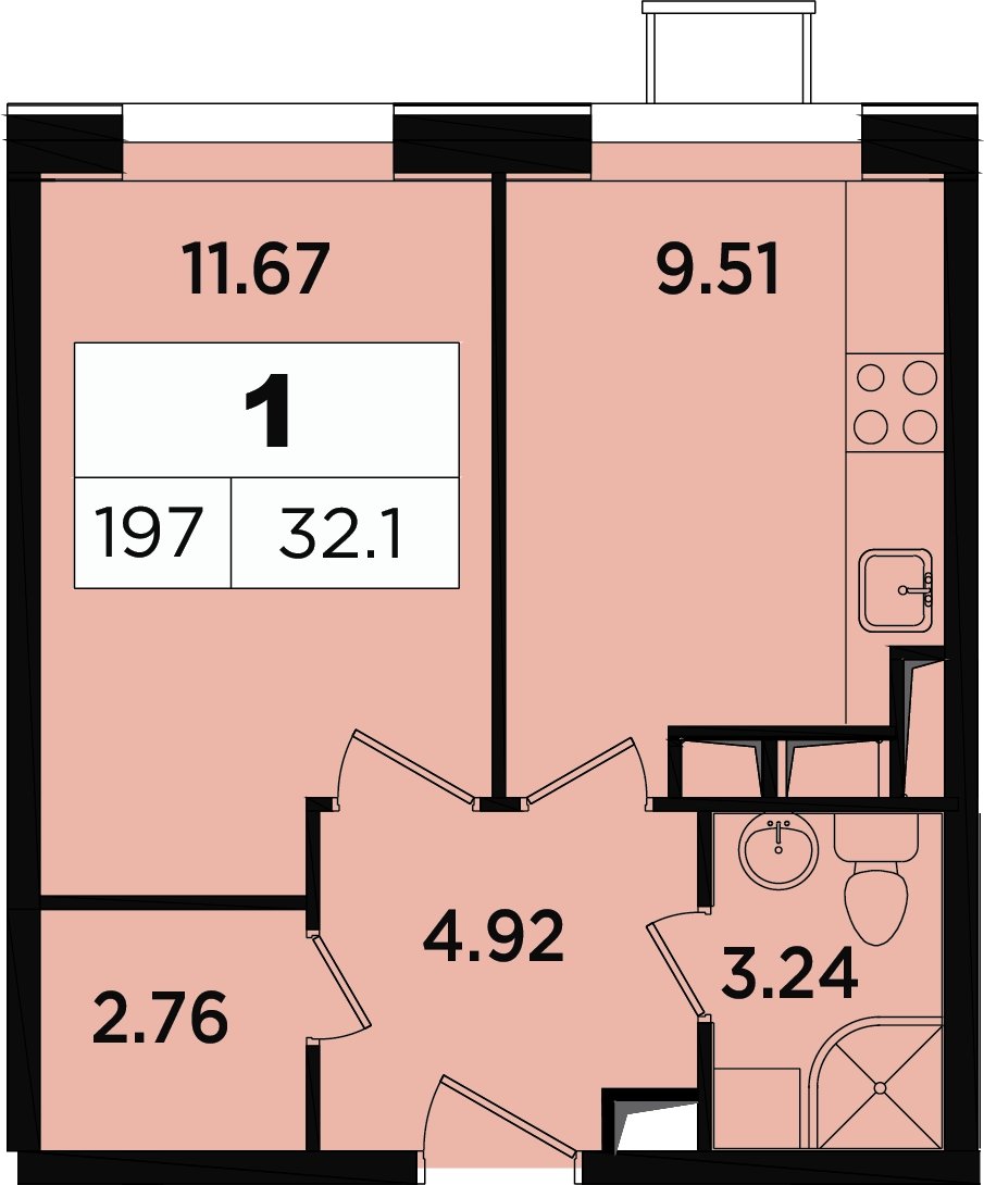 1-комнатные апартаменты 30.3 м2, 15 этаж, дом сдан, ЖК Легендарный Квартал на Березовой  аллее, корпус 3 - объявление 2335634 - фото №1