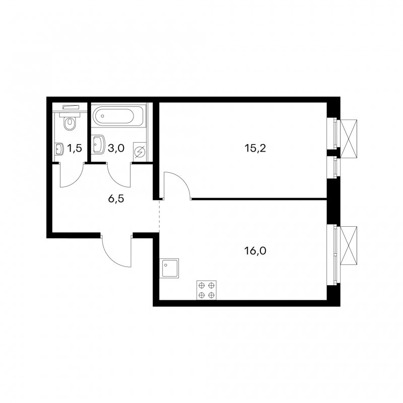 1-комнатная квартира с полной отделкой, 41.8 м2, 2 этаж, дом сдан, ЖК Ильменский 17, корпус 5 - объявление 1821148 - фото №1