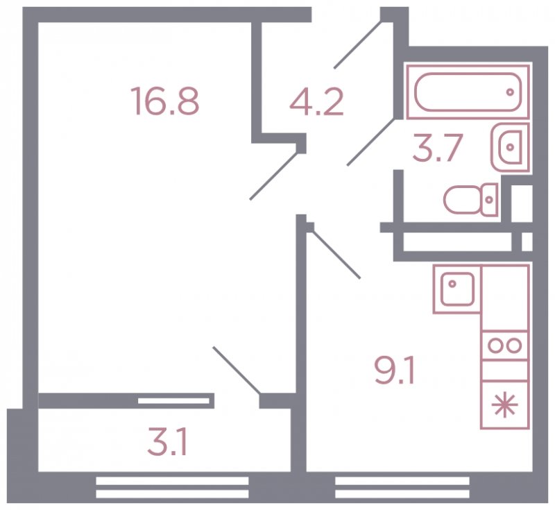 1-комнатная квартира без отделки, 35 м2, 10 этаж, дом сдан, ЖК Миниполис Серебрица, корпус 1 - объявление 1585820 - фото №1