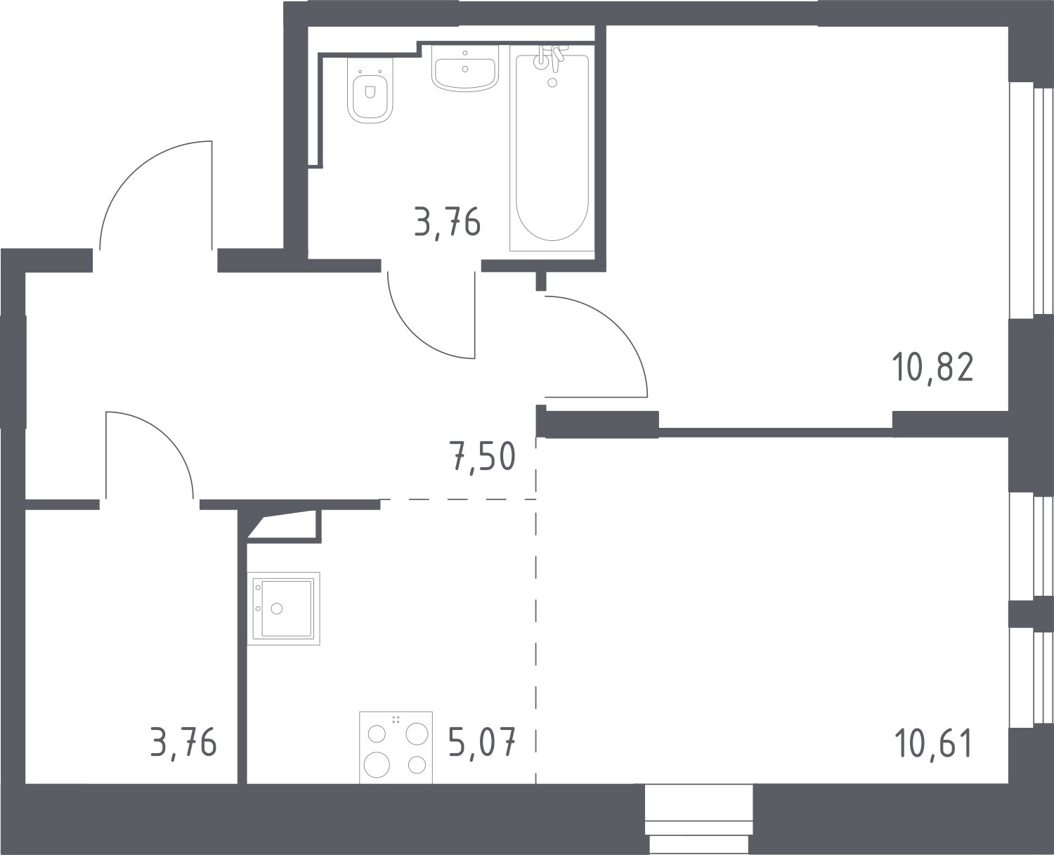 2-комнатная квартира с полной отделкой, 41.52 м2, 14 этаж, сдача 1 квартал 2025 г., ЖК Остафьево, корпус 19 - объявление 2291690 - фото №1