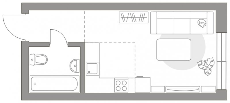 1-комнатные апартаменты без отделки, 20.7 м2, 16 этаж, сдача 4 квартал 2023 г., ЖК HighWay, корпус 1 - объявление 1861559 - фото №1