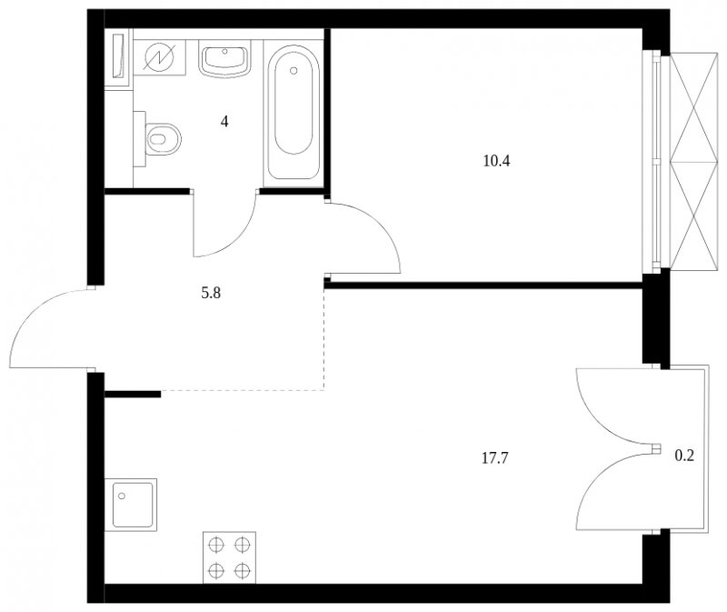 1-комнатная квартира с полной отделкой, 37.7 м2, 9 этаж, сдача 3 квартал 2023 г., ЖК Западный порт, корпус 2.2.2 - объявление 1782896 - фото №1