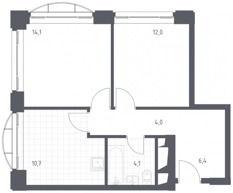 2-комнатная квартира с полной отделкой, 51.3 м2, 8 этаж, сдача 4 квартал 2022 г., ЖК Новоданиловская 8, корпус 2 - объявление 1580143 - фото №1