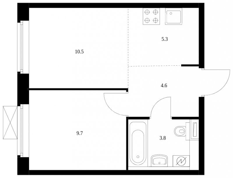 2-комнатная квартира с полной отделкой, 33.9 м2, 2 этаж, сдача 3 квартал 2024 г., ЖК Люблинский парк, корпус 15 - объявление 1776936 - фото №1