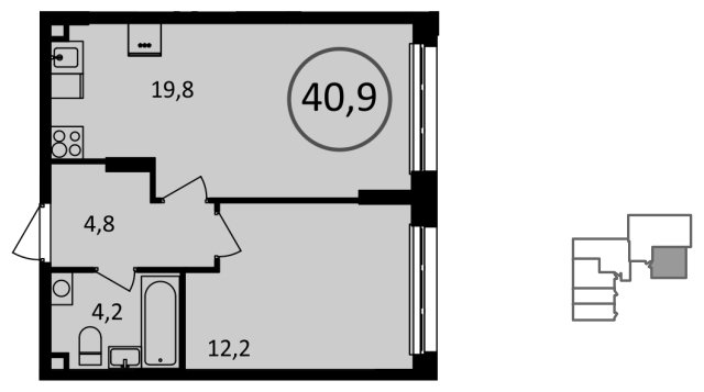 1-комнатная квартира с полной отделкой, 41 м2, 1 этаж, сдача 2 квартал 2023 г., ЖК Испанские кварталы, корпус 6.2 - объявление 1409841 - фото №1