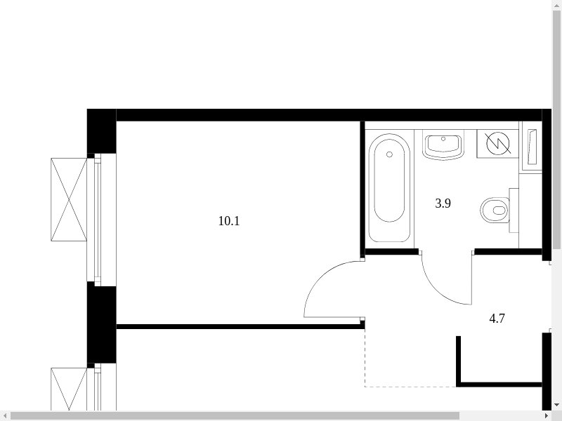 1-комнатная квартира с полной отделкой, 35.7 м2, 2 этаж, сдача 3 квартал 2024 г., ЖК Люблинский парк, корпус 15 - объявление 2084681 - фото №1