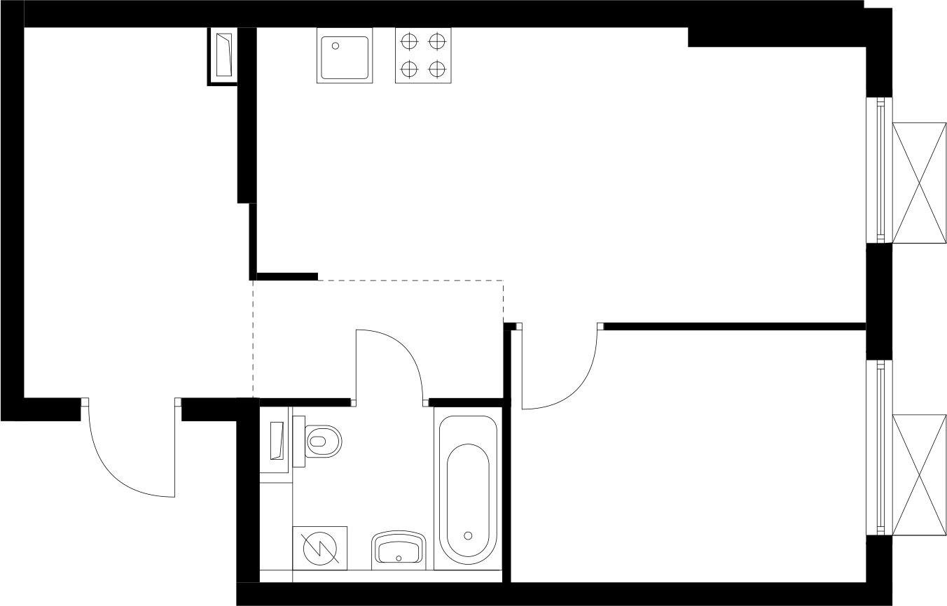 1-комнатная квартира с полной отделкой, 41.6 м2, 3 этаж, сдача 4 квартал 2025 г., ЖК Восточное Бутово, корпус 41 - объявление 2366983 - фото №1