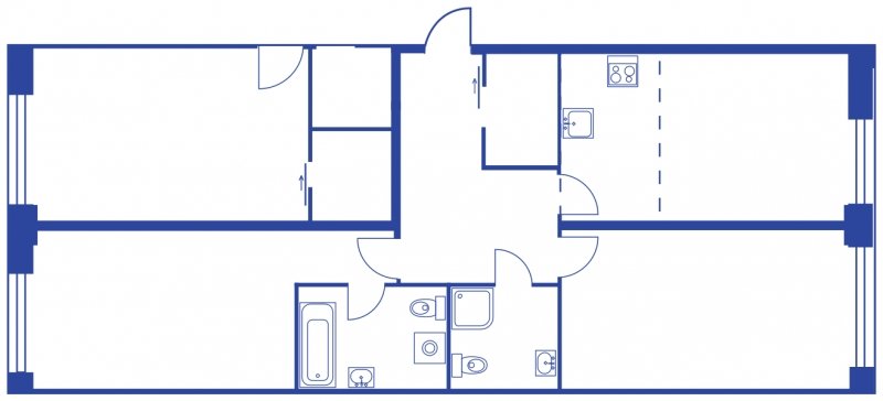 4-комнатная квартира (евро) с полной отделкой, 129.68 м2, 2 этаж, дом сдан, ЖК iLove, корпус 1 - объявление 1589652 - фото №1