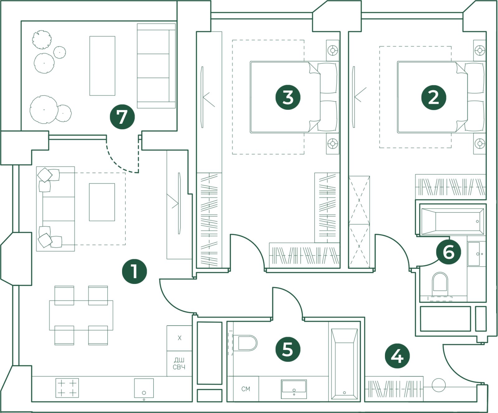 3-комнатная квартира (евро) с полной отделкой, 81.8 м2, 21 этаж, дом сдан, ЖК Эко-квартал VERY, корпус 1 - объявление 2394268 - фото №1