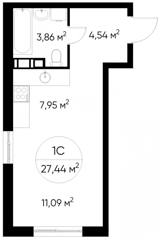9-комнатная квартира с полной отделкой, 27.44 м2, 2 этаж, сдача 1 квартал 2023 г., ЖК Люберцы, корпус 63 - объявление 1755444 - фото №1