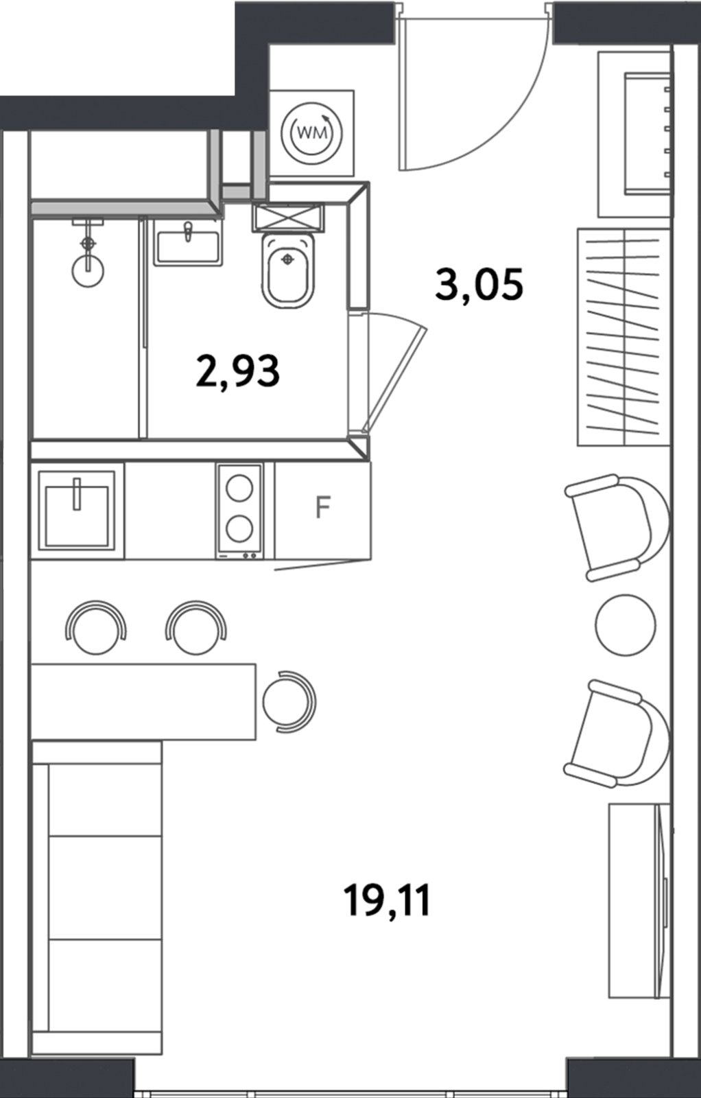 1-комнатные апартаменты с полной отделкой, 25.59 м2, 21 этаж, сдача 4 квартал 2024 г., ЖК Измайловский парк, корпус 1 - объявление 2361029 - фото №1