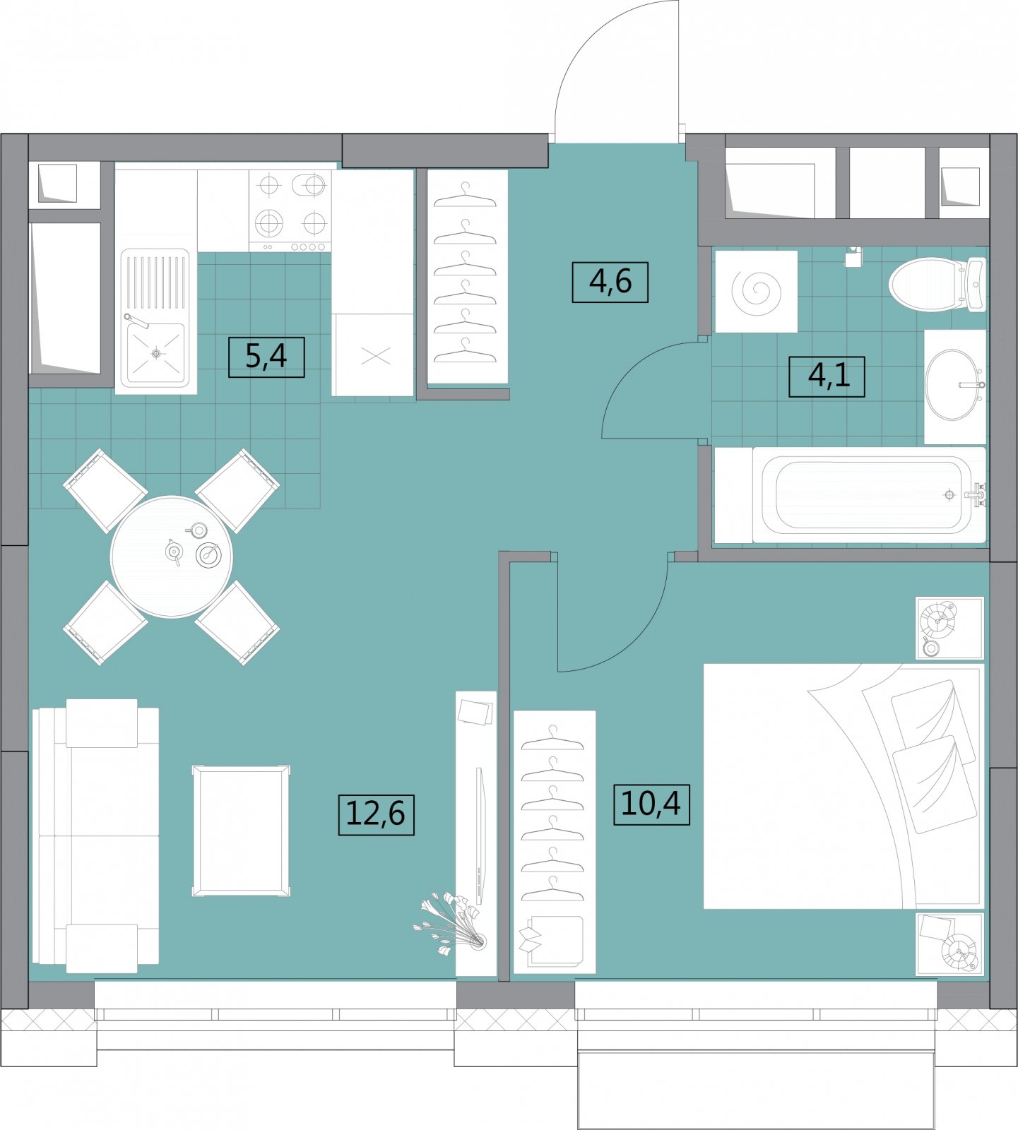 1-комнатная квартира с полной отделкой, 37.5 м2, 25 этаж, дом сдан, ЖК Вестердам, корпус 3 - объявление 2176857 - фото №1