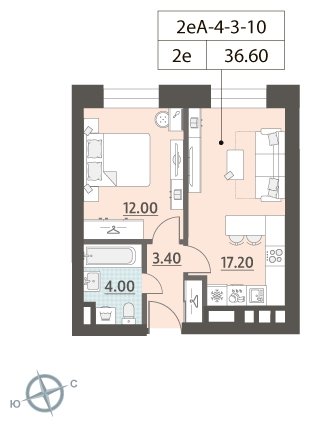 1-комнатная квартира 2 м2, 2 этаж, сдача 4 квартал 2023 г., ЖК ЗИЛАРТ, корпус 15 - объявление 1691744 - фото №1