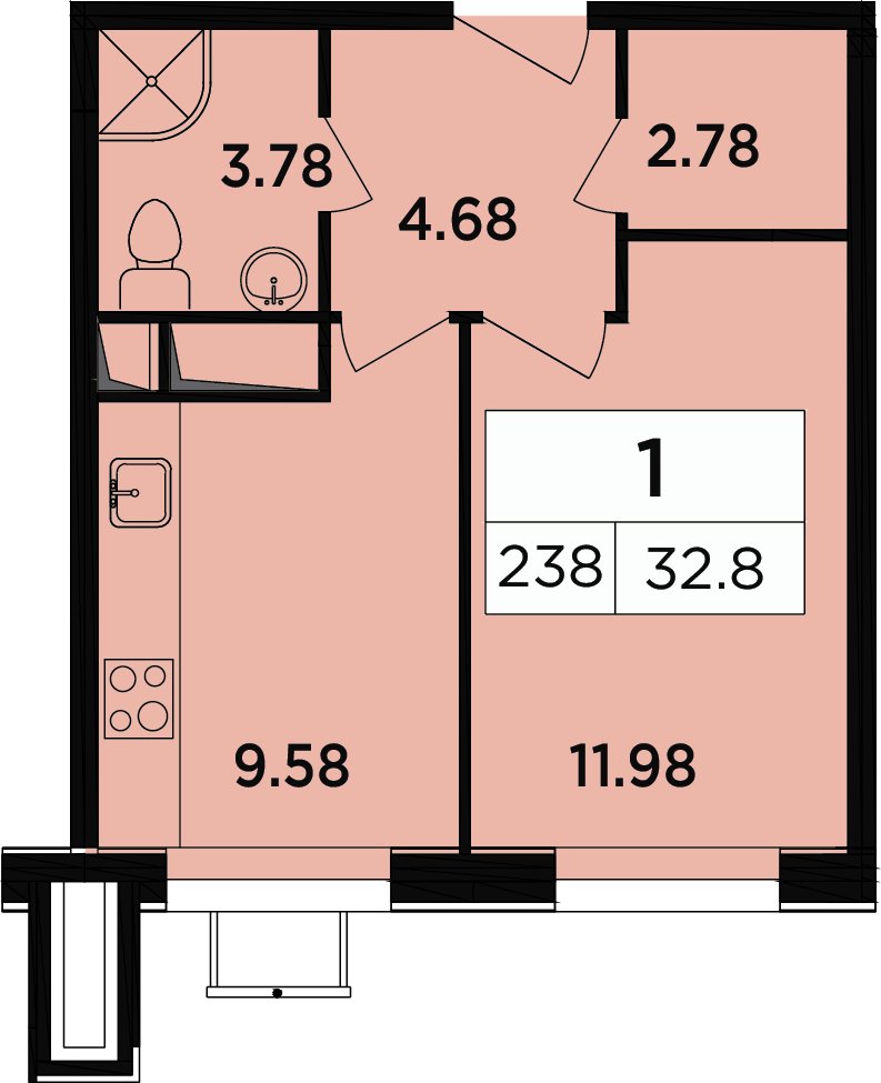 1-комнатные апартаменты 31.3 м2, 11 этаж, дом сдан, ЖК Легендарный Квартал на Березовой  аллее, корпус 5 - объявление 2349098 - фото №1