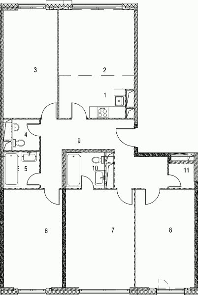 4-комнатная квартира без отделки, 118.6 м2, 14 этаж, дом сдан, ЖК Nagatino i-Land, корпус 1A - объявление 1983951 - фото №1