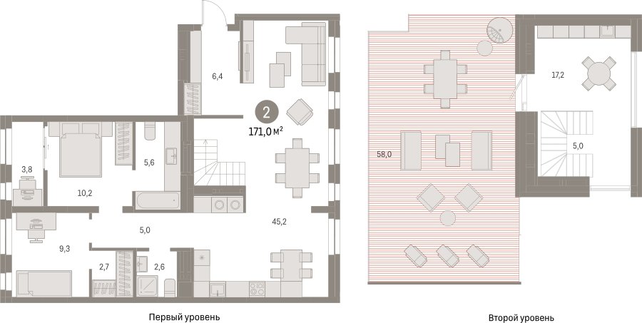 2-комнатная квартира с частичной отделкой, 170.98 м2, 7 этаж, сдача 1 квартал 2025 г., ЖК Первый квартал, корпус 5 - объявление 2310699 - фото №1