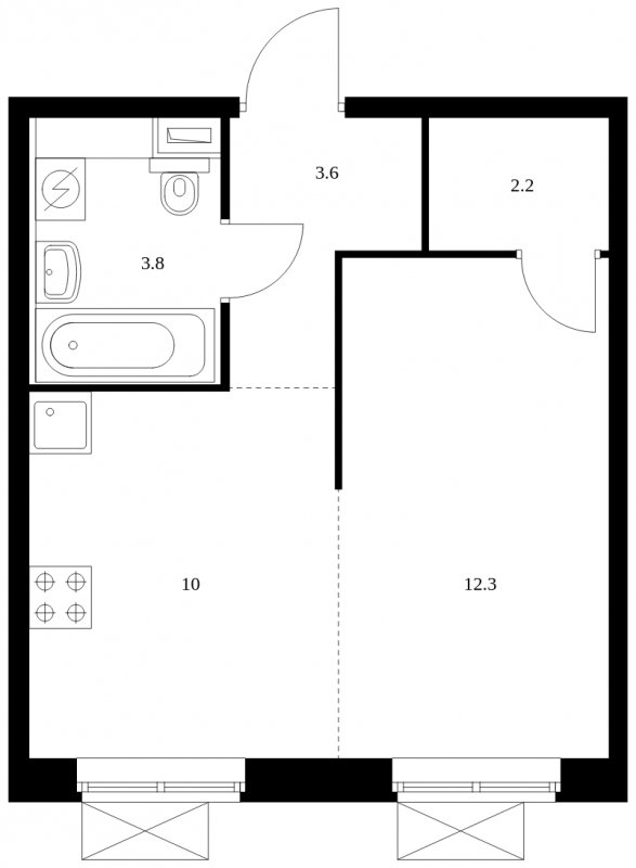 1-комнатная квартира с полной отделкой, 31.9 м2, 22 этаж, сдача 4 квартал 2023 г., ЖК Волжский парк, корпус 4.1 - объявление 1592627 - фото №1