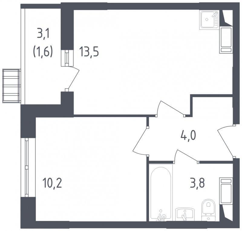 1-комнатная квартира с полной отделкой, 32.3 м2, 11 этаж, дом сдан, ЖК Алхимово, корпус 5 - объявление 1834964 - фото №1