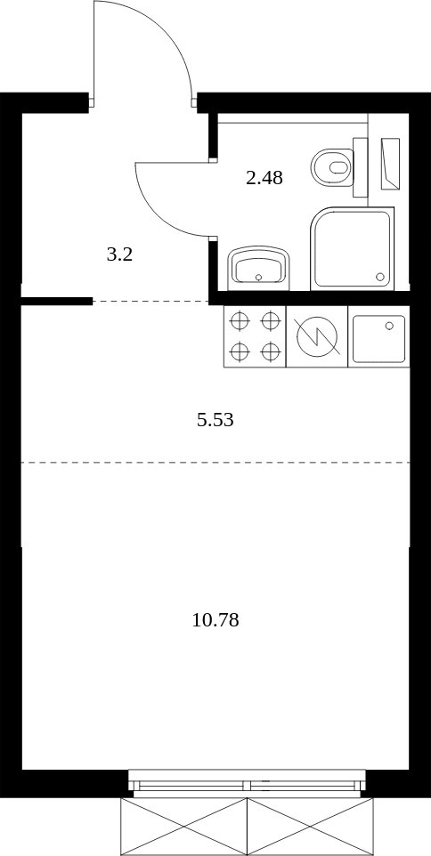 Студия с полной отделкой, 21.99 м2, 5 этаж, сдача 4 квартал 2024 г., ЖК Матвеевский Парк, корпус 1.3 - объявление 1996200 - фото №1