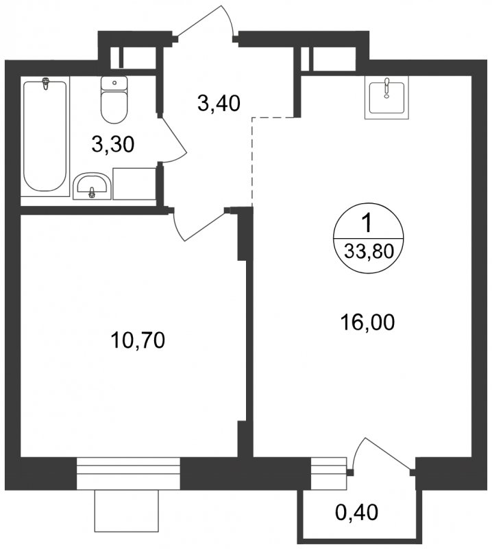 1-комнатные апартаменты с полной отделкой, 33.8 м2, 7 этаж, сдача 1 квартал 2023 г., ЖК Люберцы, корпус 65 - объявление 1503242 - фото №1