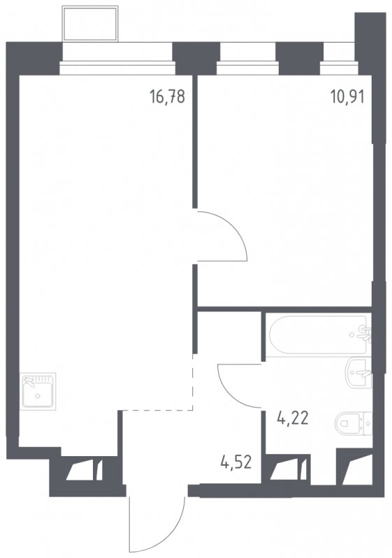 1-комнатные апартаменты с полной отделкой, 36.43 м2, 4 этаж, сдача 2 квартал 2024 г., ЖК Тропарево Парк, корпус 2.1 - объявление 1831146 - фото №1