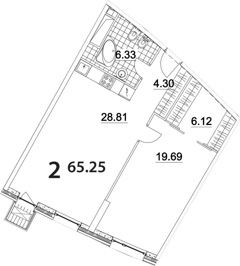 2-комнатные апартаменты 66 м2, 18 этаж, дом сдан, ЖК Апарт-комплекс Nakhimov, корпус 2 - объявление 2202930 - фото №1