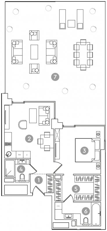 2-комнатная квартира с полной отделкой, 132.93 м2, 4 этаж, сдача 2 квартал 2022 г., ЖК RED7, корпус 1 - объявление 1249547 - фото №1
