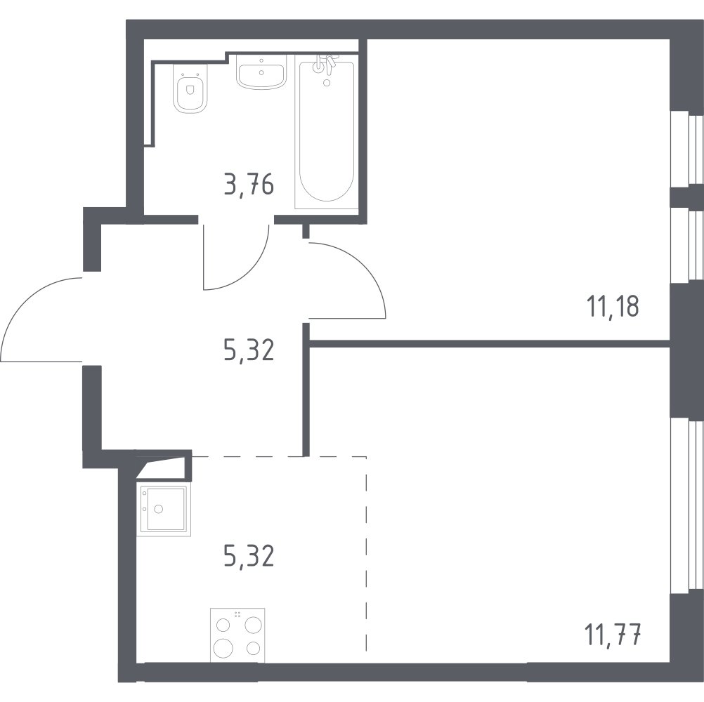 2-комнатная квартира с полной отделкой, 37.35 м2, 12 этаж, сдача 1 квартал 2025 г., ЖК Остафьево, корпус 19 - объявление 2222905 - фото №1