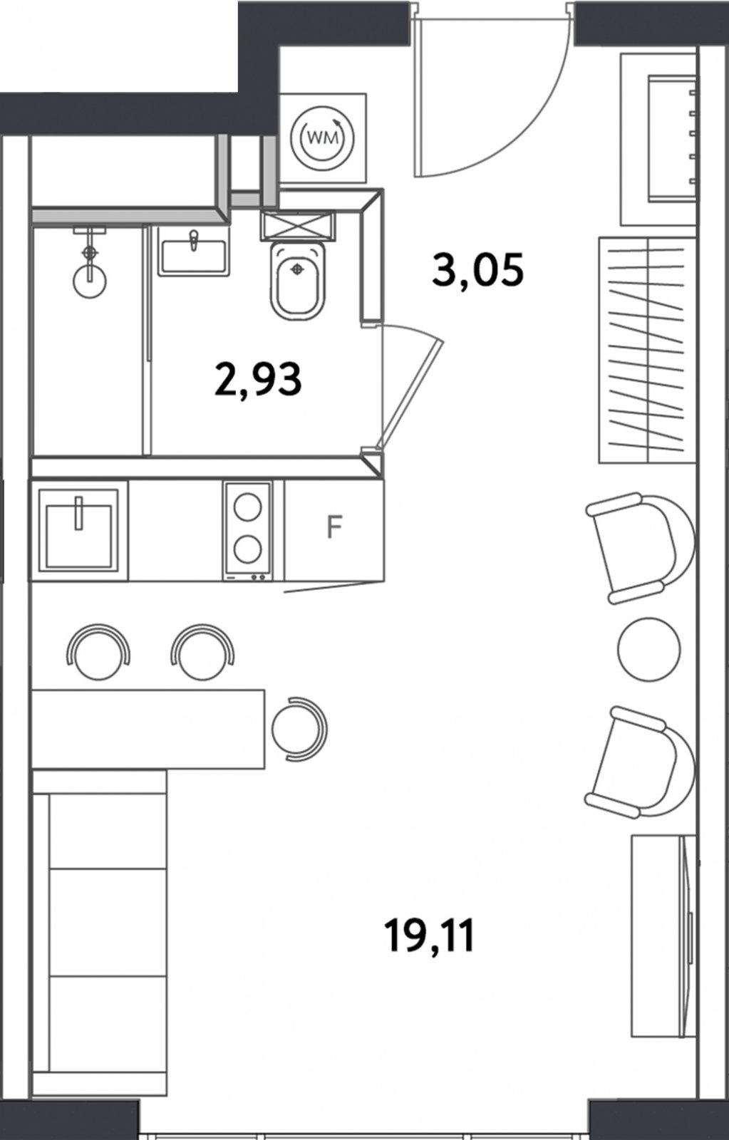 1-комнатные апартаменты с полной отделкой, 25.59 м2, 21 этаж, сдача 4 квартал 2024 г., ЖК Измайловский парк, корпус 1 - объявление 2335467 - фото №1